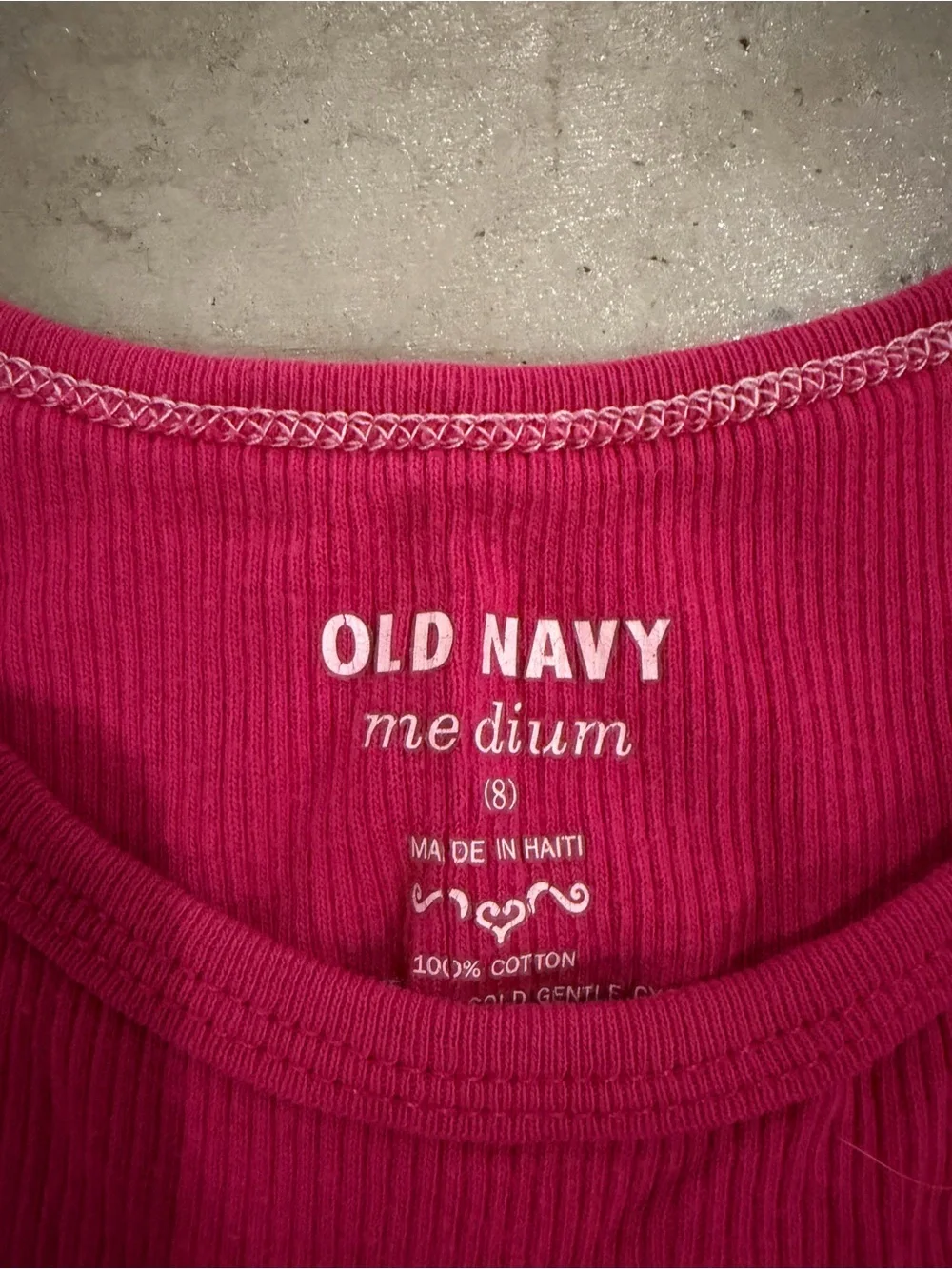 Old Navy Hot Pink Ribbed Scoop Neck Tank